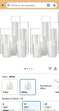 Set of 12 Pillar Candles and Glass Cylinder Vases Assorted Sizes Cylinder Holders for Pillar Candles Home Table Centerpieces Wedding Party Decorations