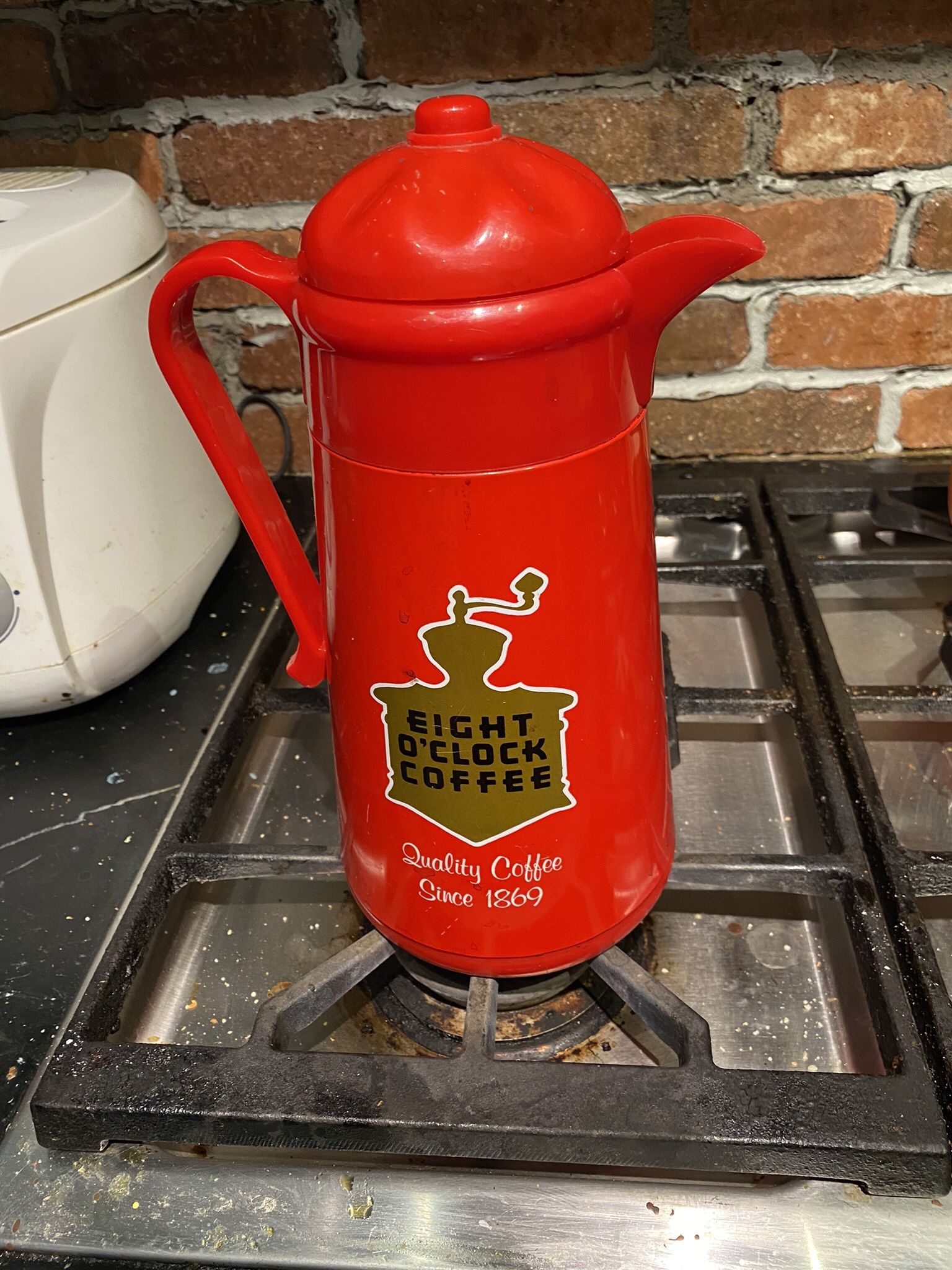 Vintage Red Hard Plastic Eight O Clock Coffee Carafe