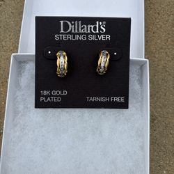 Sterling Silver 18K Gold Plated Earrings