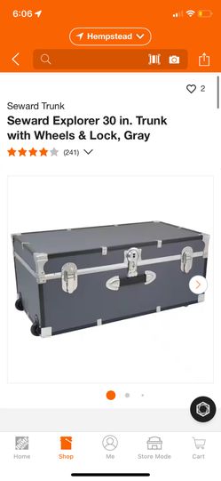 Seward Trunk Seward Explorer 30 in. Trunk with Wheels & Lock, Gray