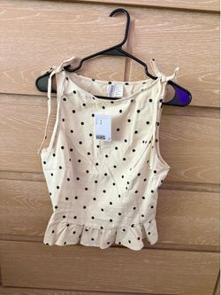 Women’s H&M polka dot linen top