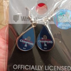 LA DODGERS '24 WS CHAMPS EARRINGS 