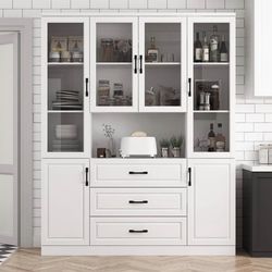 Brand new kitchen hutch/ pantry/ sideboard with glass doors