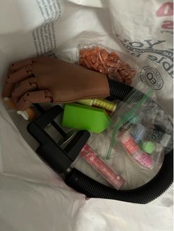 Acrylic lamp and manicure hand