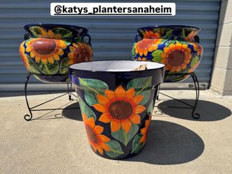 Talavera sunflower planters $70ea