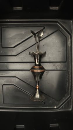 Dark Metal Decorative Vase with Flared Top