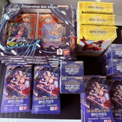 One Piece Lot Vol 6, Op-14 Double Packs And Sleeves And St29 Started Decks 