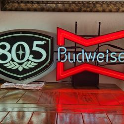 1969 Budweiser Bow Tie And 805 Neon
