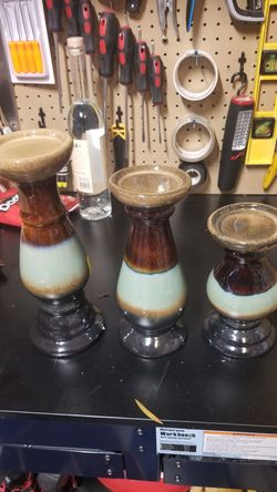 Candle holder Ceramic set of 3