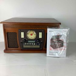 Victrola - The Navigator - 8-in-1 Mahogany Wood Record Player