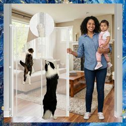 Retractable Extra Tall 55" White Baby and Dog Gate, New, In Box.