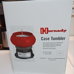 USED HORNADAY M-1 RED/BLACK CASE TUMBLER. RETAILS NEW $80-$140. RUNS ON 110V WITH PLUG