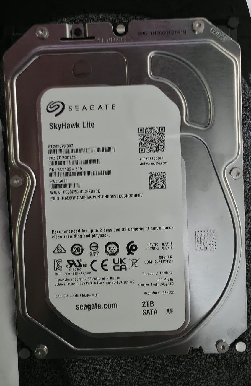 Seagate SkyHawk Lite ST2000VX007 Surveillance Hard Drive 2TB 