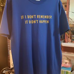 Jerzees Large Blue T-shirt With Saying
