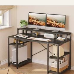 Bestier Home Office Desk with Monitor Shelf