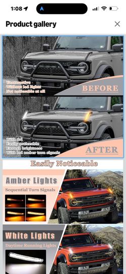 Bronco led hood handle lights