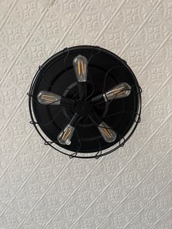 BRAND NEW 6900M Black Caged Ceiling Fan w/ Light & Remote. Unopened Box.