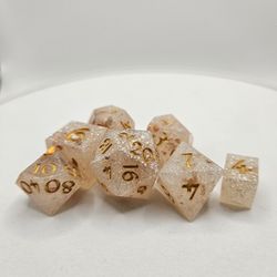 TTRPG Dice Set Gold Leaf