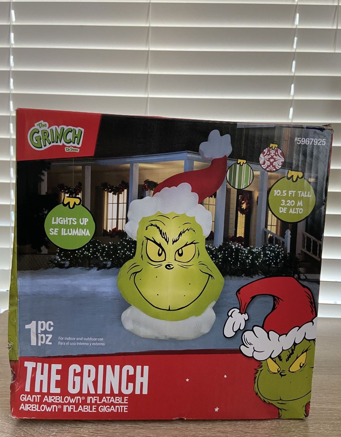 10.5 Ft Tall Grinch Head Inflatable 
