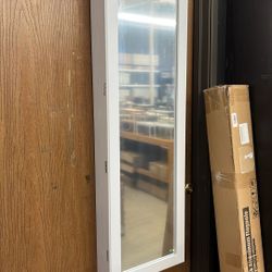 SONGMICS Mirror Jewelry Cabinet Armoire Organizer Wall Full-Length Frameless Lighted - White  