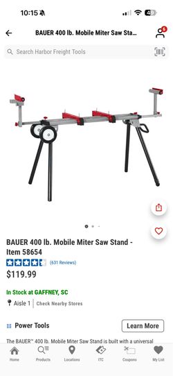 10 inch miter saw and Bauer stand