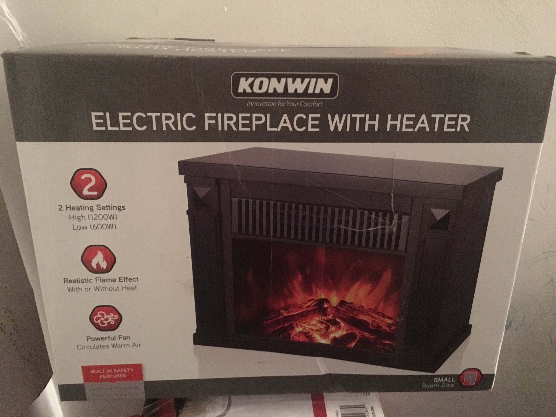 KONWIN Electric fireplace with heater for Sale in Bell Gardens, CA - OfferUp