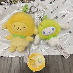 Sanrio Fruits and Vegetables Plush Keychain Duo - Pear