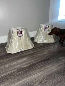 Cream Pleated Lamp Shades Set of 2
