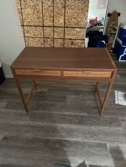Wood Desk with Two Drawers
