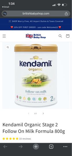 Kendamil Organic Baby Formula stage 2 - Imported from Europe - Original Box