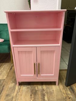 Pink book shelf