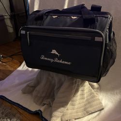 Tommy Bahama Black Grey Duffel Deep Freezer Bag