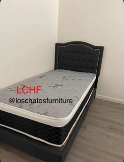 Twin size bed with mattress