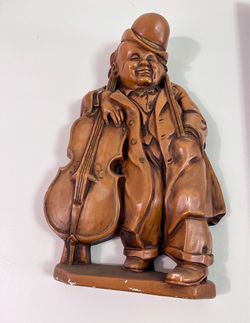 Vintage Musician Figurine with Cello 13x8 Inch.