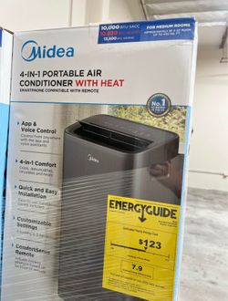 MIDEA 10,000 BTU PORTABLE AC + HEAT