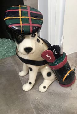 Golf dog statue