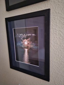 I Left A Light On For You.   11x14 Custom Framed Print.   New, Never Used.