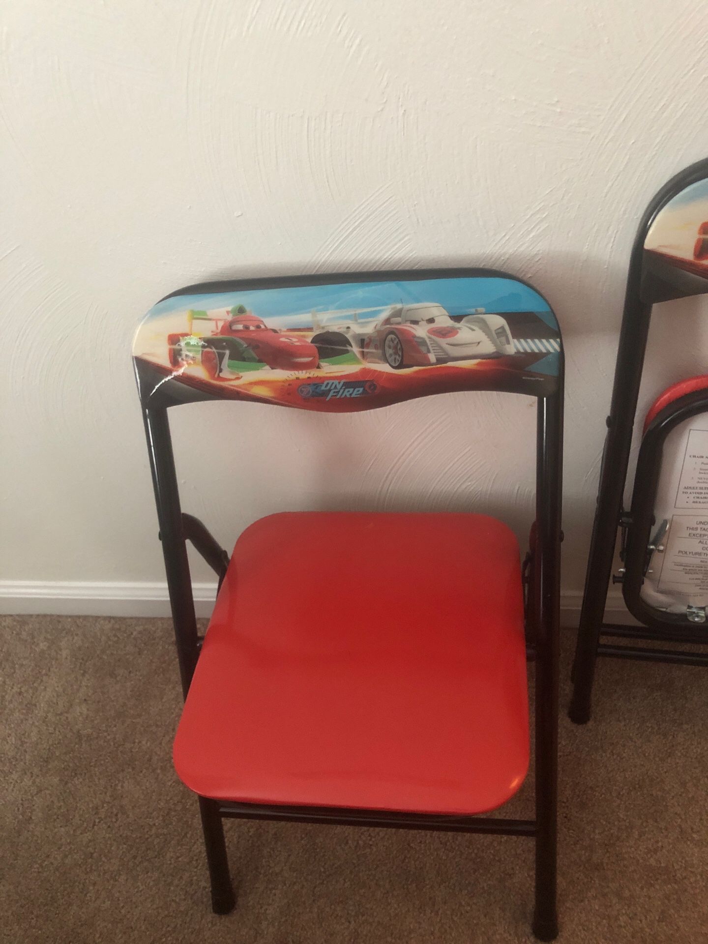 “Cars” the movie set of kids chairs (x2)