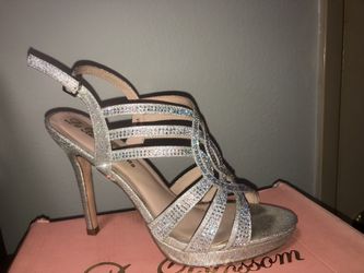 Formal Rhinestone Strappy Shoes Size 8.5