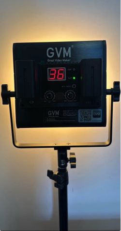 GVM 560 LED Video Light, Dimmable Bi-Color, 2 Batteries and charger with download app.