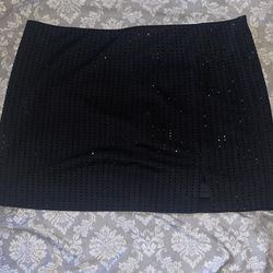 Black rhinestone Mini Skirt (new) (size L)