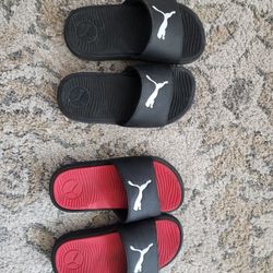 Used, Like New, Boys Puma Slides.size 12