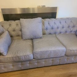 Grey 2pc Couch Sofa Set