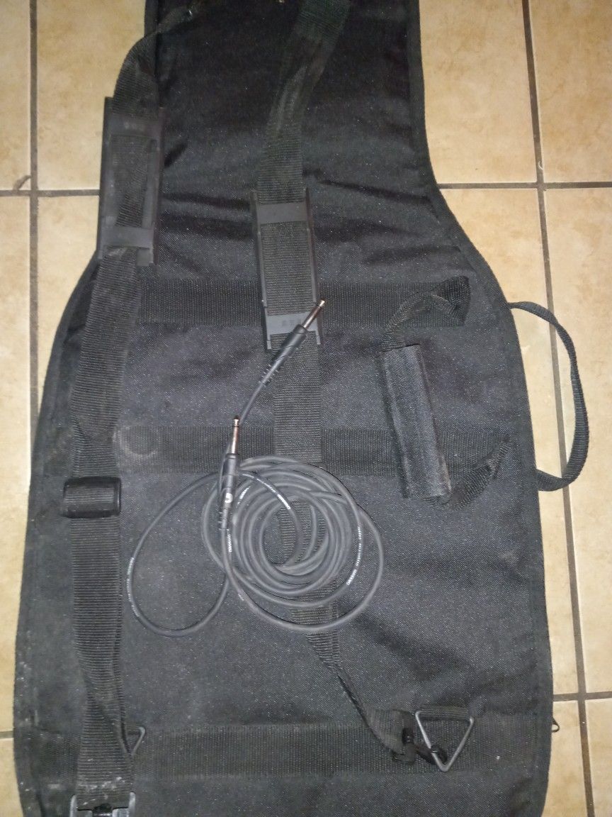 Guitar Carrying Bag And Amp Cord 