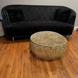 Black Velvet Sofa 