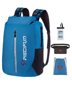 Lightweight Dry Backpack Roll-Top Sealed with Waist Pouch and Phone Case