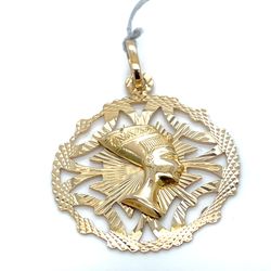 18Kt Yellow Gold Nefertiti Open Round Pendant 3.60g 191731/12