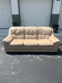 Free Leather Couch w/ Foldout Queen Bed