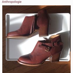 Anthropologie Schuler & Sons Philadelphia Women’s Boho Brown Ankle Zip Boots 9M