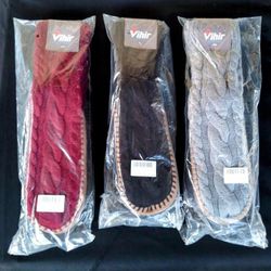 3-Pack SLIPPER SOCKS NEW with Gripper Sole Non Skid Bottom Sizes: Red-LG, Black&Gray-Med • Socks, Slippers, Shoe Accessories, Clothing & Hosiery

